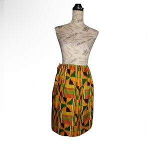Elegant Multicolor Geometric Pencil Skirt